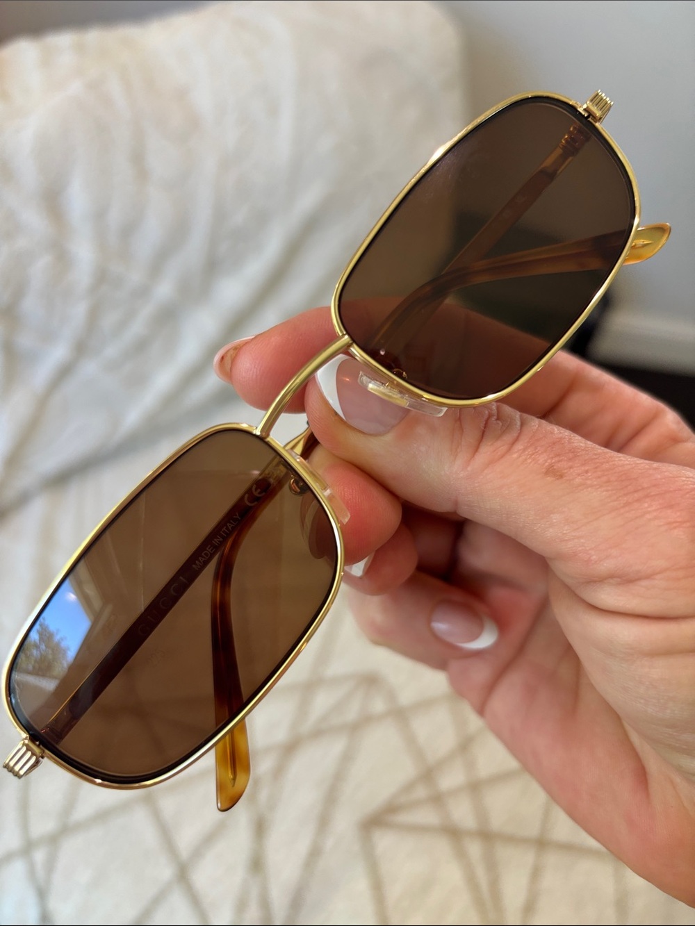 GUCCI GG1457S Eyewear Gold Frame Sunglasses with Brown Prescription Lenses
